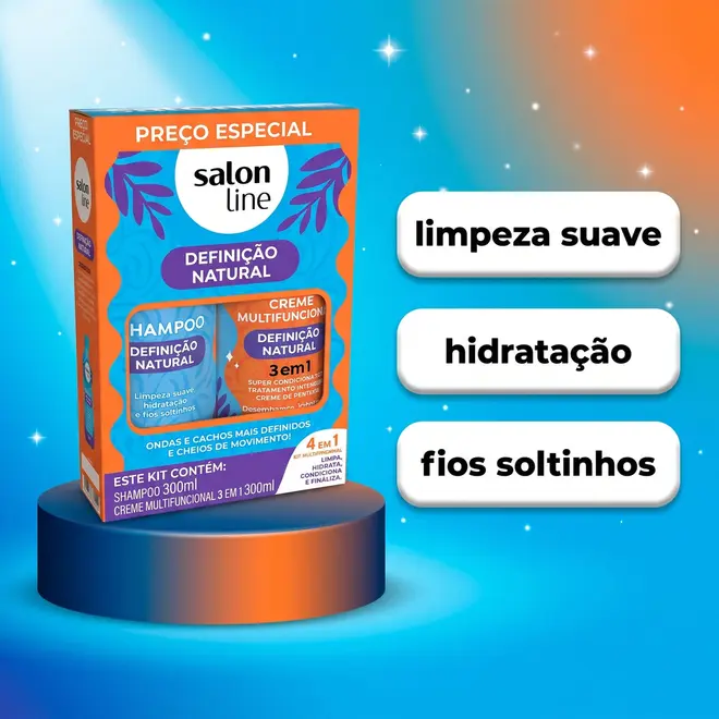 Shampoo e Creme Multifuncional Salon Line Definição Natural 300ml