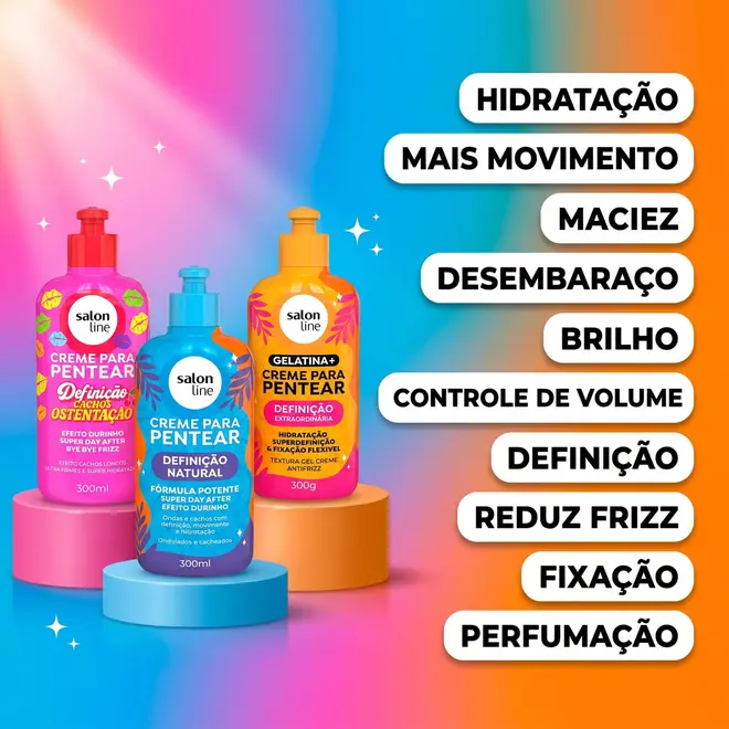 Creme Para Pentear Salon Line  Definição Natural 300ml