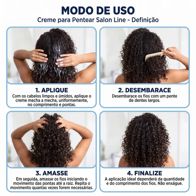 Creme Para Pentear Salon Line  Definição Natural 300ml