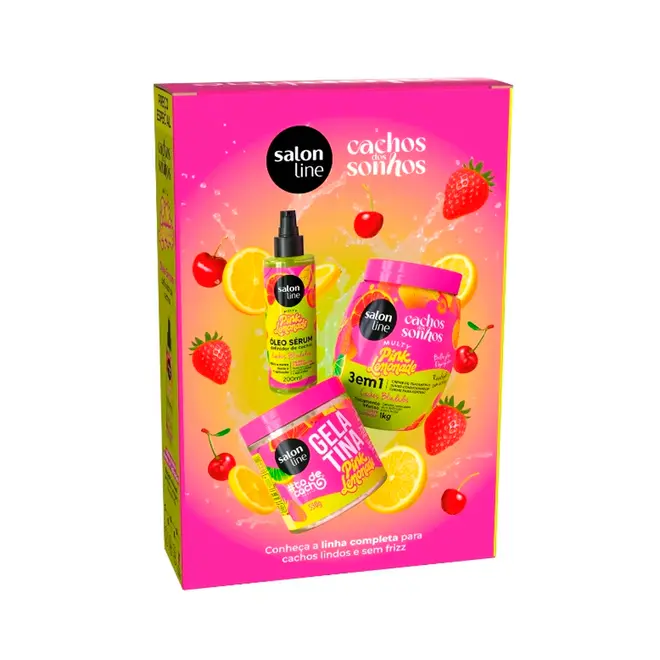 Shampoo e  Creme Multifuncional Salon Line Cachos dos Sonhos Multy Pink Lemonade 300ml