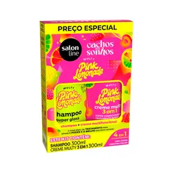 Shampoo e  Creme Multifuncional Salon Line Cachos dos Sonhos Multy Pink Lemonade 300ml