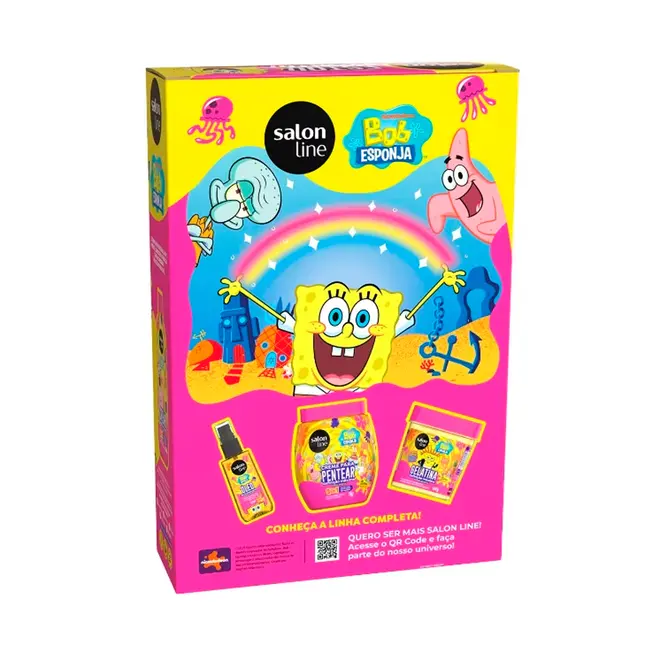Shampoo e  Creme Multifuncional Salon Line SOS Cachos Bob Esponja 300ml