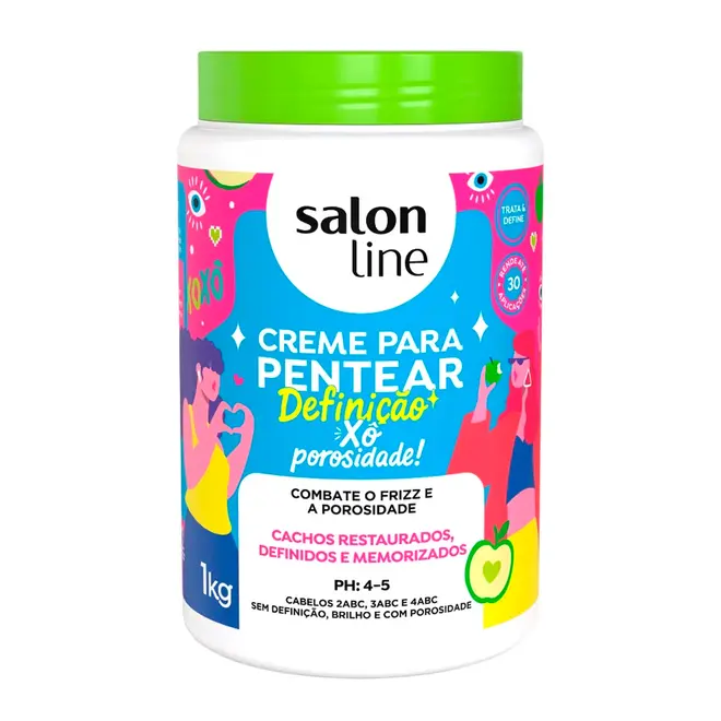 Creme para Pentear Salon Line Xô Porosidade Definição & Selagem Máxima 1kg