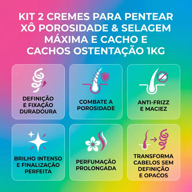 Creme para Pentear Salon Line Xô Porosidade Definição & Selagem Máxima 1kg