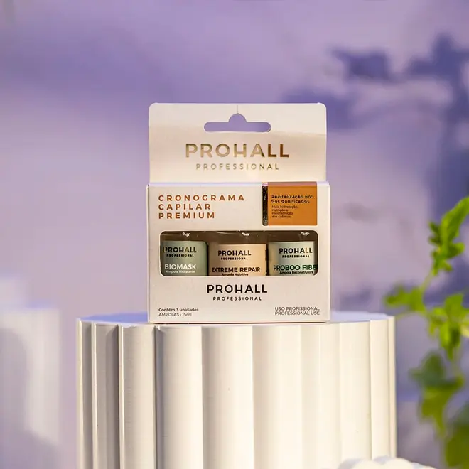 Kit Cronograma Capilar Phohall Premium com 3 Ampolas 15ml