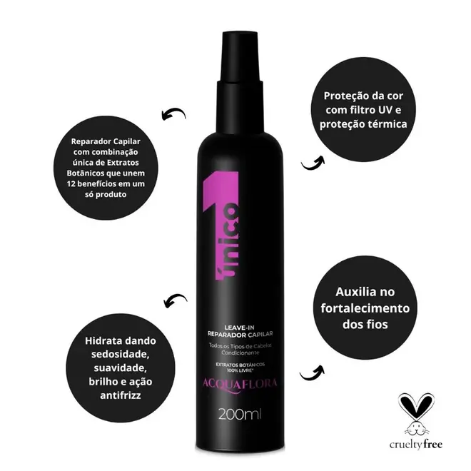 Leave in Acquaflora Unico Reparação Capilar 200ml