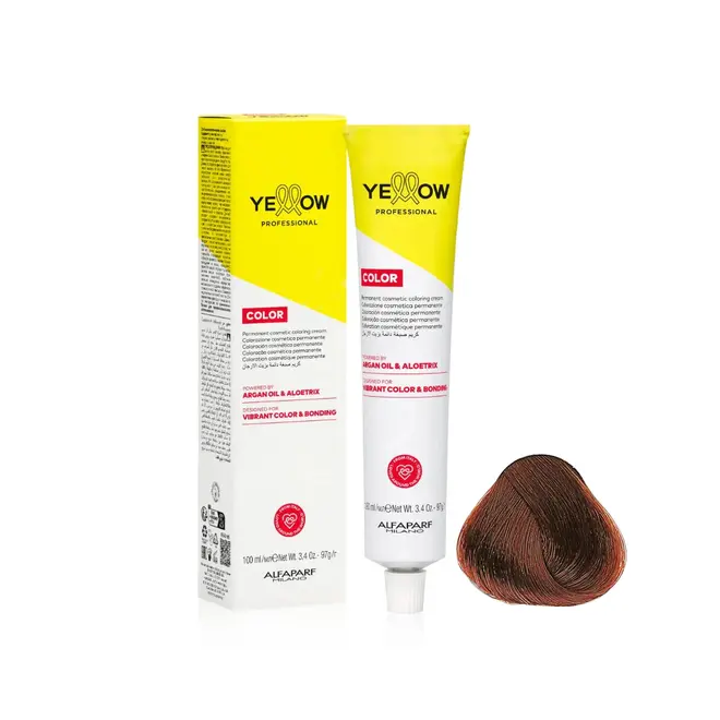 Coloração Permanente Yellow 7.45 Louro Médio Cobre Acaju 60g