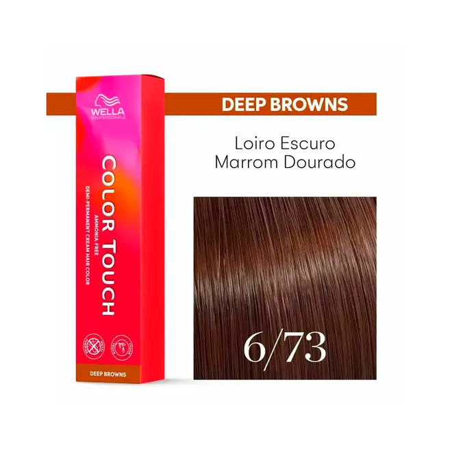 Tonalizante Wella Professionals Color Touch 6/73 Louro Escuro Marrom Dourado Deep Brauws 60G
