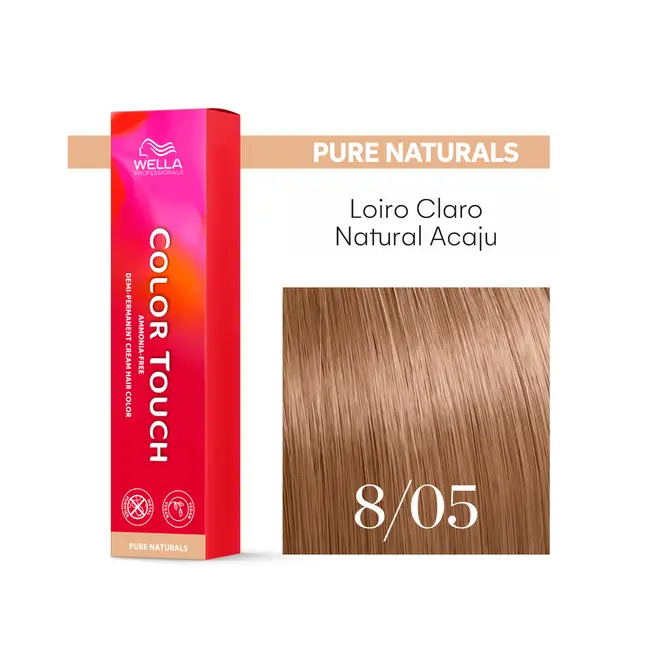 Tonalizante Wella Professionals Color Touch 8/05 Louro Claro Natural Mogno Wella 60g
