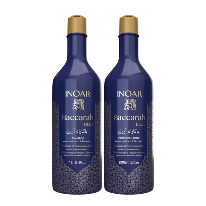Shampoo e Condicionador Inoar Baccarah Blue 1lt+800lt