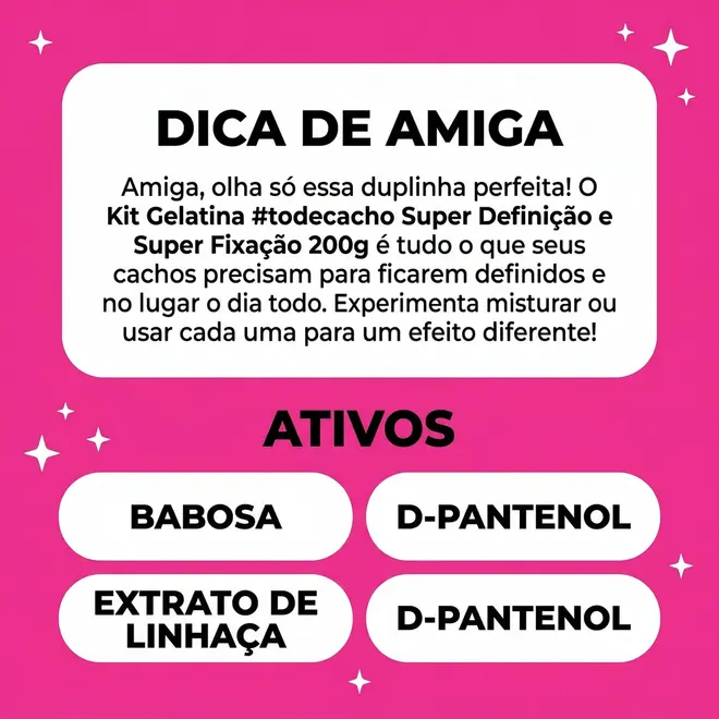 Gelatina Salon Line #todecacho Super Fixação 200g