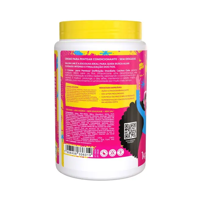 Creme Para Pentear Salon Line Definição Imediata Cachos Cola 1kg