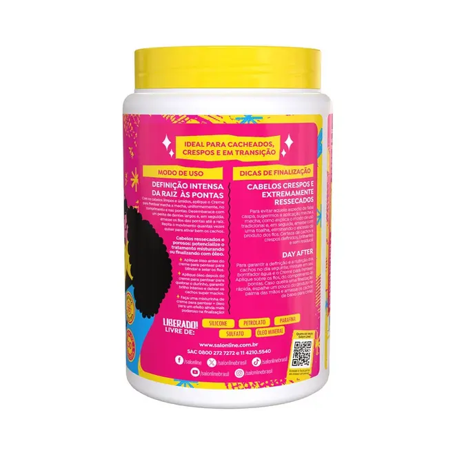 Creme Para Pentear Salon Line Definição Imediata Cachos Cola 1kg