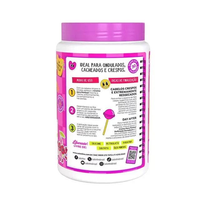 Creme Para Pentear Salon Linde Definição Duradoura Cachos à Prova 1kg