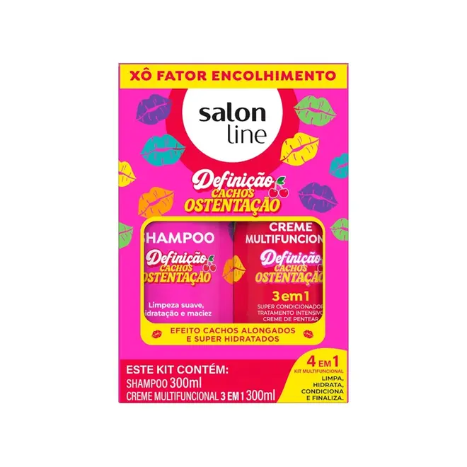 Shampoo e Creme Multifuncional Salon Line Cachos Ostentação 300ml
