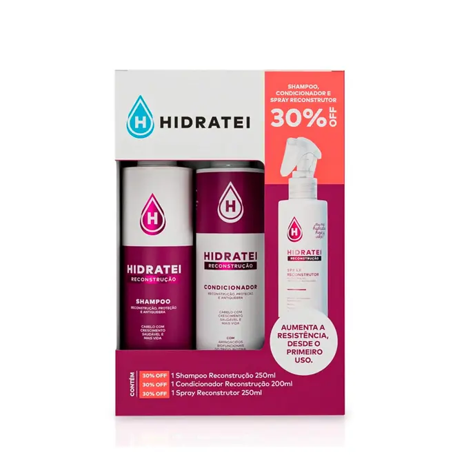 Shampoo e Condicionador Hidratei Spray Reconstrução 700ml
