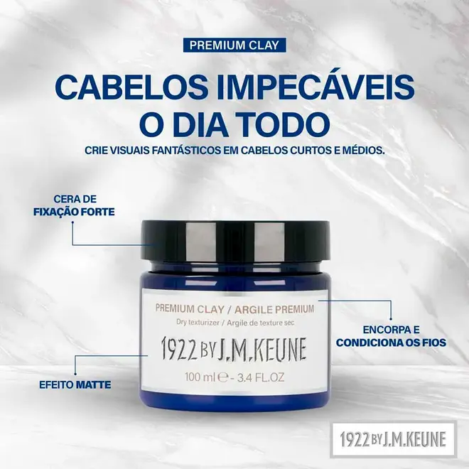 Cera Modeladora Keune 1922 Premium Clay 100ml
