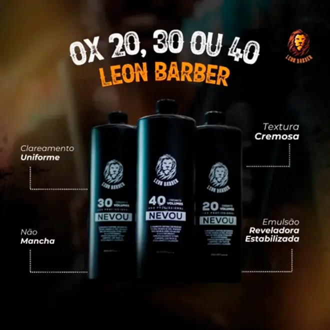 Água Oxigenada 40 Volumes 900ml Nevou Leon Barber                     Água Oxigenada 40 Volumes 900ml Nevou Leon Barber