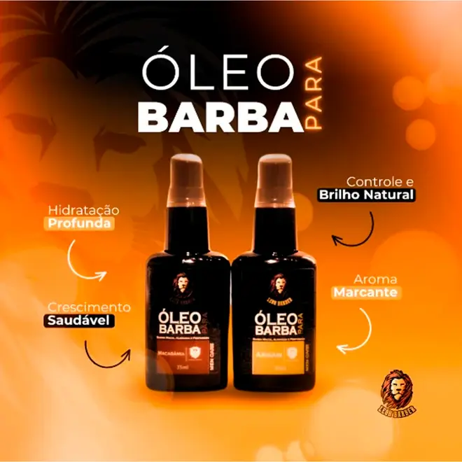 Óleo para Barba Argan Men Care Leon Barber 35ml