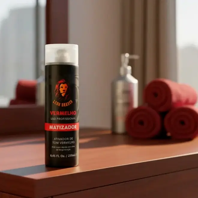 Matizador para cabelo e barba vermelho Leon Barber 250ml                                                 250ml