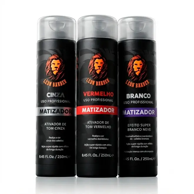 Matizador para cabelo e barba vermelho Leon Barber 250ml                                                 250ml
