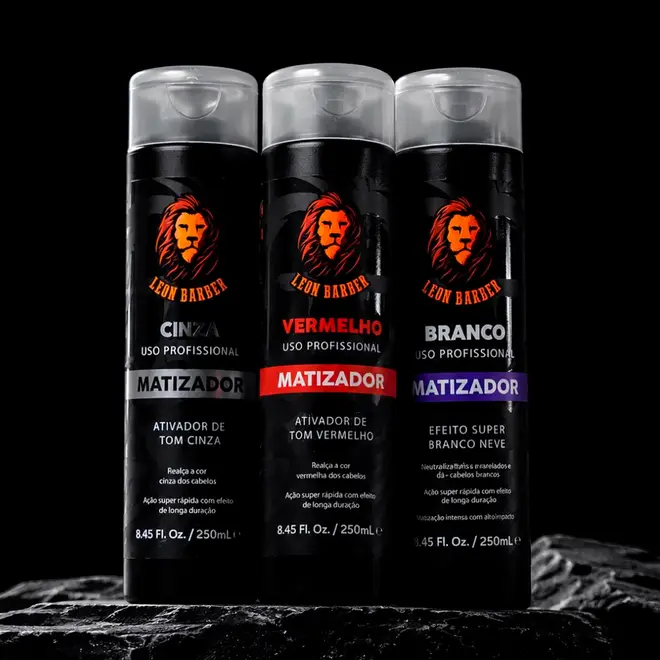 Matizador para cabelo e barba Cinza Leon Barber 250ml