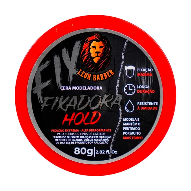 Cera Modeladora Hold Leon Barber Efeito Molhado Fixação Extraforte 80g