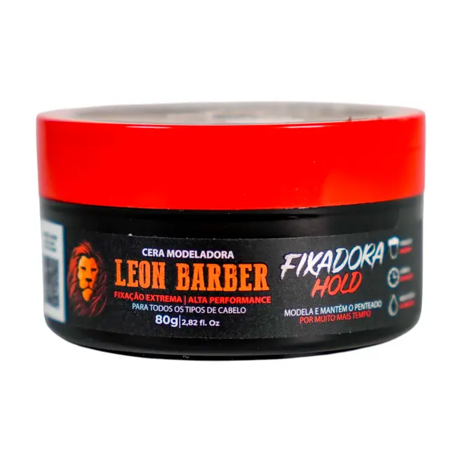 Cera Modeladora Hold Leon Barber Efeito Molhado Fixação Extraforte 80g