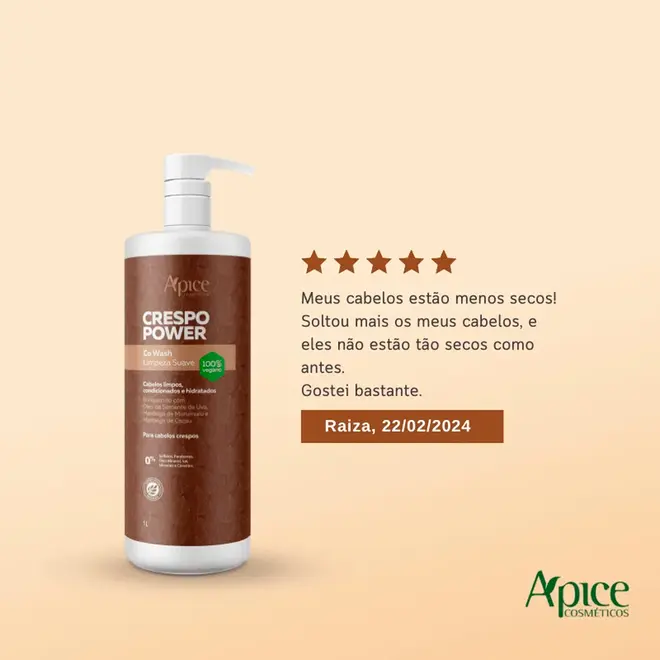 Co Wash Limpeza Suave Apice Crespo Power 1000ml