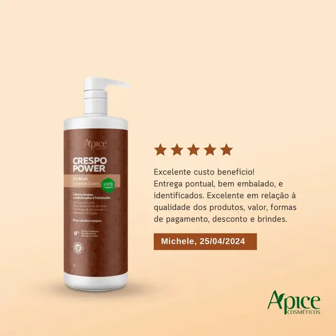 Co Wash Limpeza Suave Apice Crespo Power 1000ml