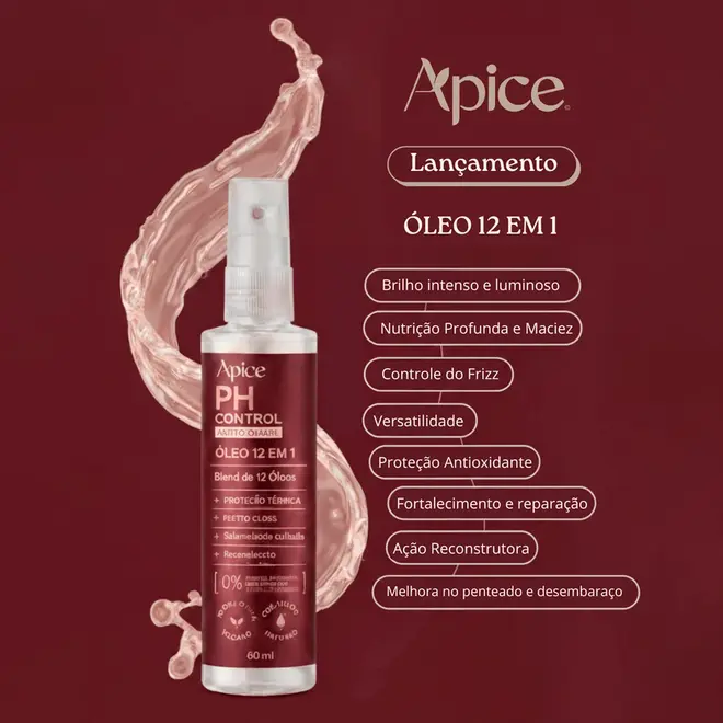 Óleo Capilar Apice Antiporosidade PH Control 60ml