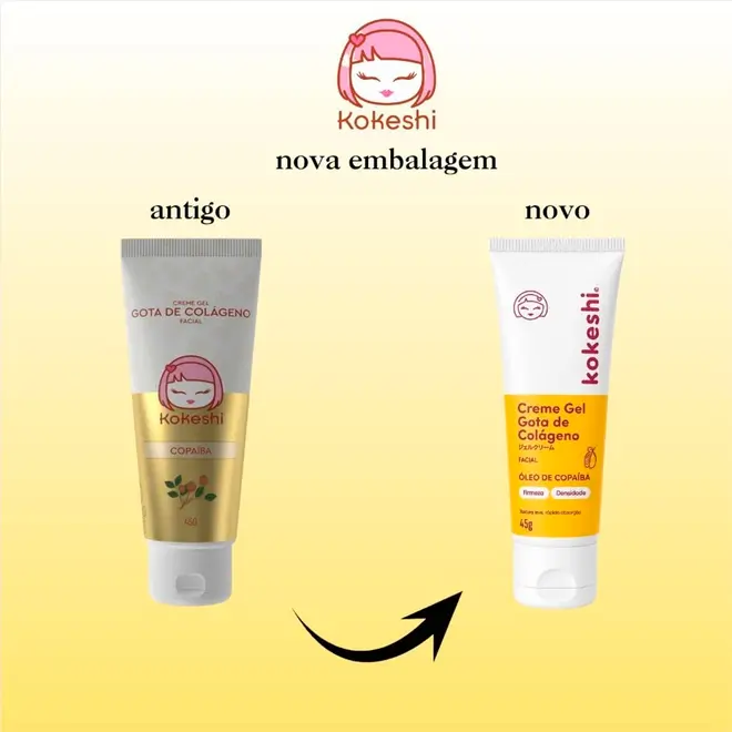 Creme Gel Facial Kokeshi Gota de Colágeno 45g